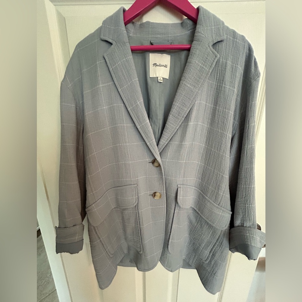Madewell Light Gray Windowpane Blazer